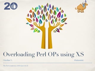 The Perl Conference 2019 June 16-21
Overloading Perl OPs using XS
ℕicolas ℝ. @atoomic
 