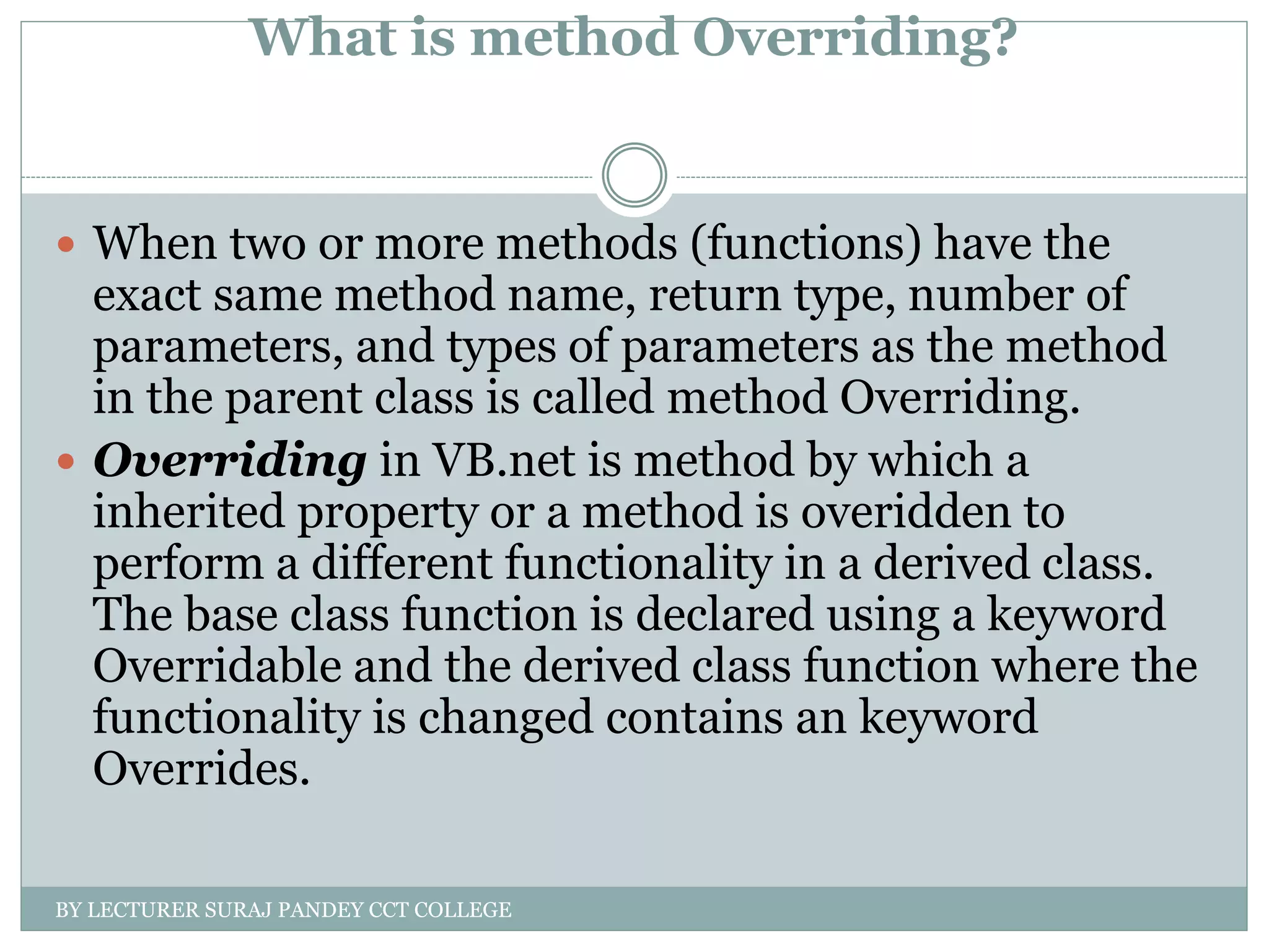 Overloading and overriding in vb.net