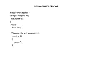 Understanding Constructor Overloading in C++ Programming | PPTX