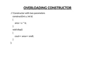 Understanding Constructor Overloading in C++ Programming | PPTX