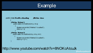 Overloading in java with example
