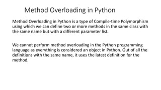 Method overloading - Python Tutorial