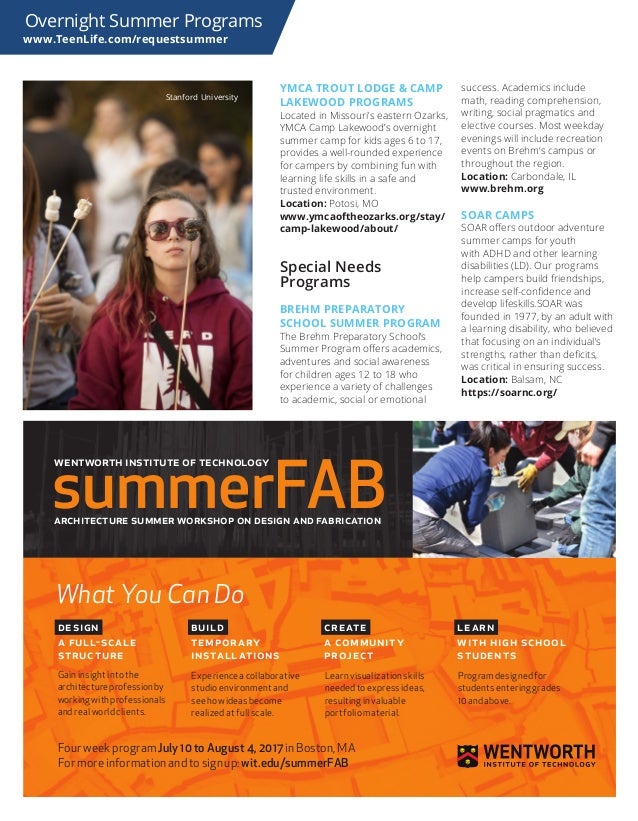 2017 Teenlife Guide To Overnight Summer Programs