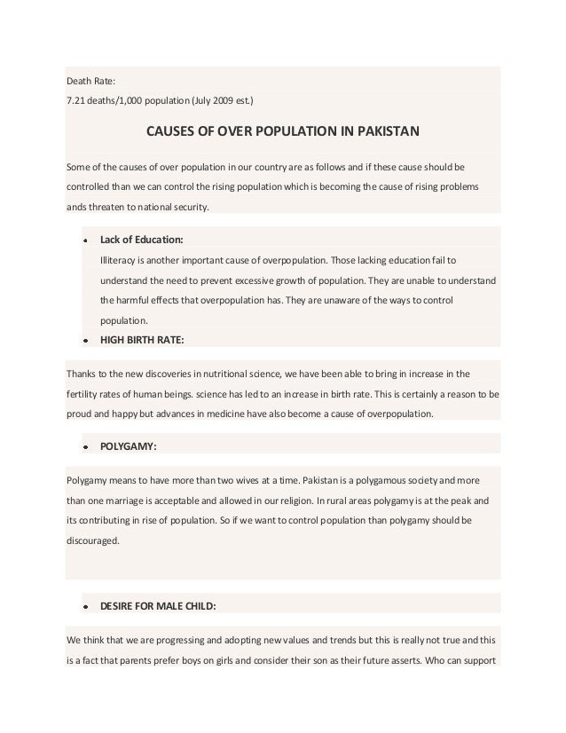 Overpopulation essays