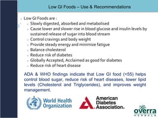 Low Gi Informatics Low Glycemic Index | Overra Herbals | PPTX