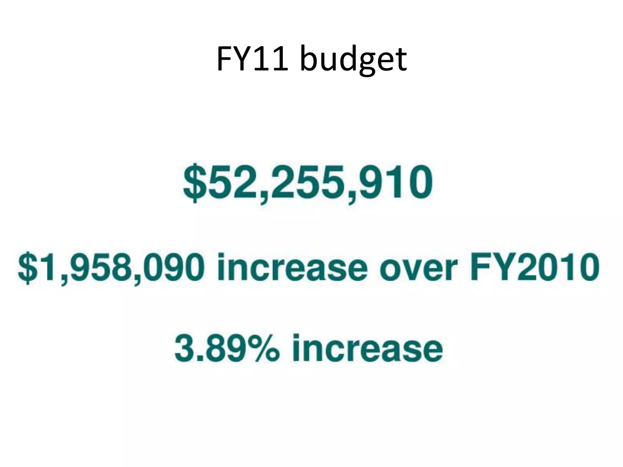 FY11 budget
 