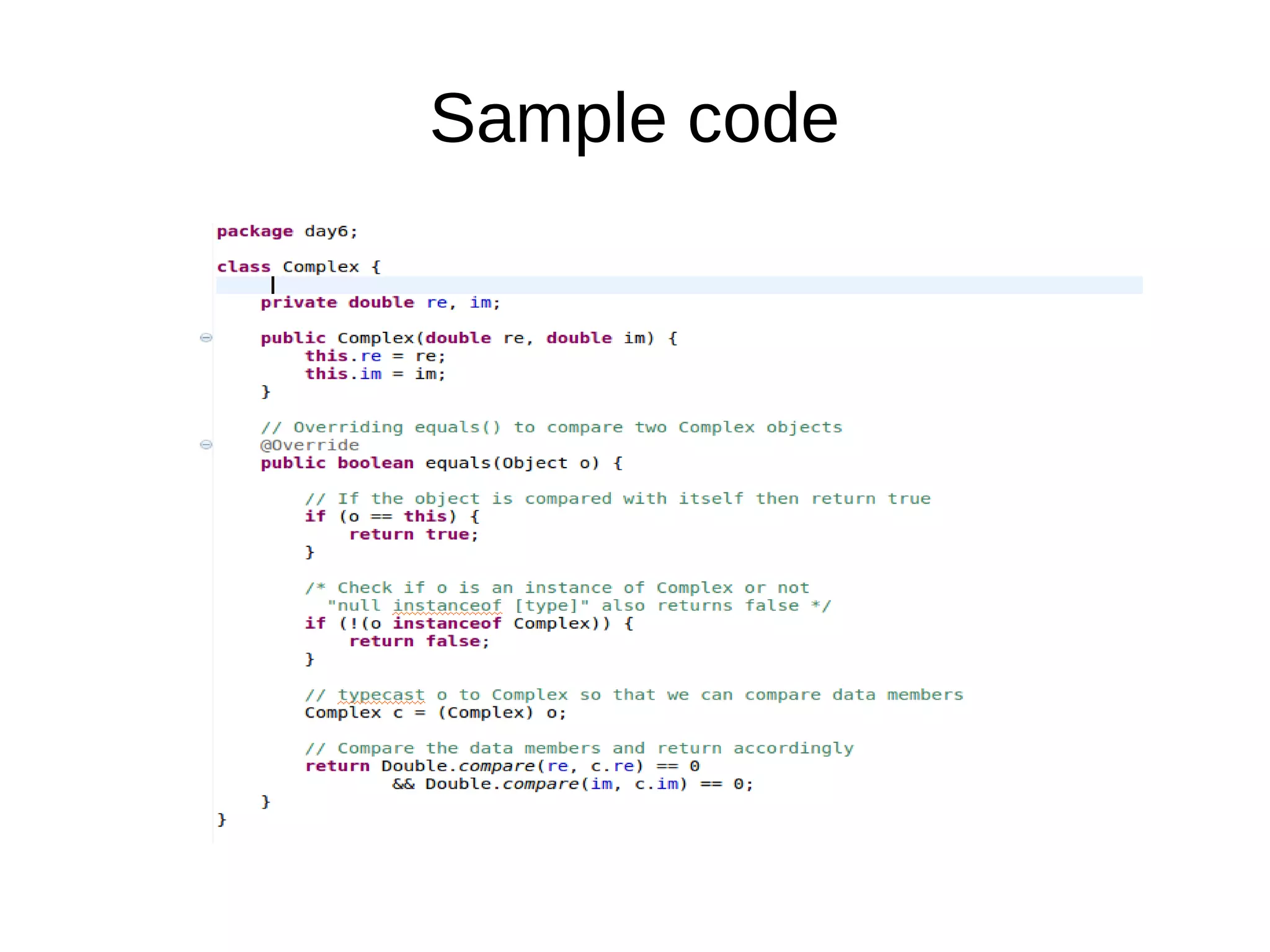 Sample code