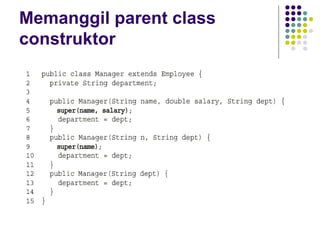 Memanggil parent class construktor 