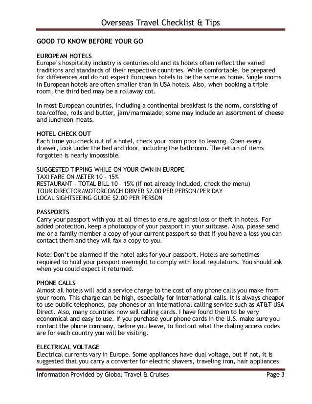 overseas travel checklist and tips1