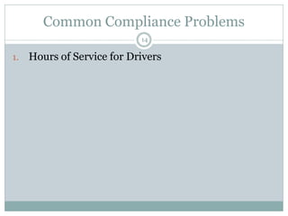 Legal Consequences of Non-Compliance with Hours of Service Regulations -  Jeremy W. Richter
