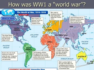 How was WW1 a “world war”? 