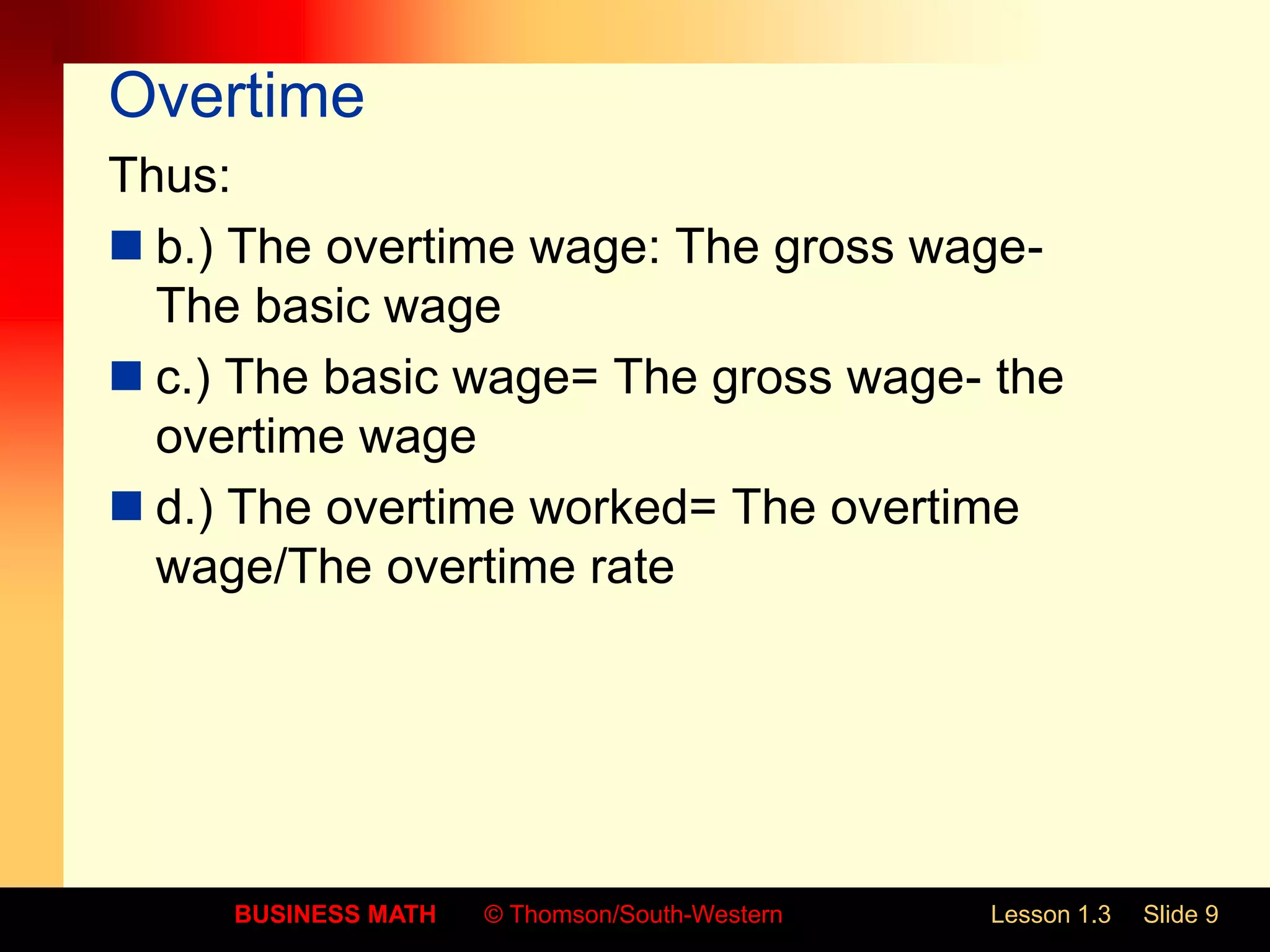 Overtime Note Math Overtime | PPT