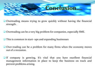 Over Trading Examples Overtrading | PPTX