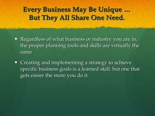 Every Business May Be Unique …  But They All Share One Need.  ,[object Object],[object Object]
