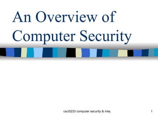 An Overview of Computer Security 