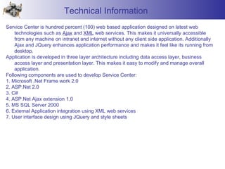Service Center Format ServiceCenter Overview | PPT