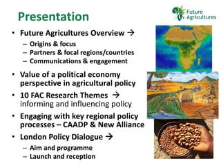 Overview - Political economy of agricultural policy processes in Africa | PDF