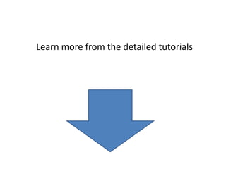 Learn more from the detailed tutorials
 