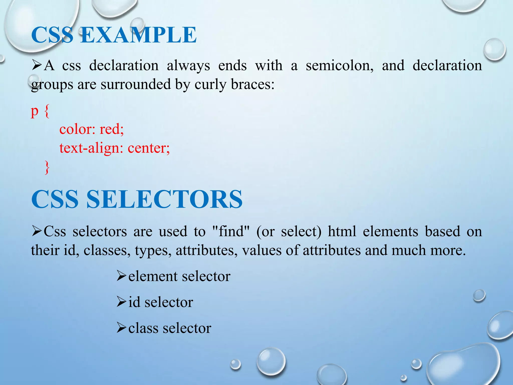 An Overview of HTML, CSS & Java Script | PPT