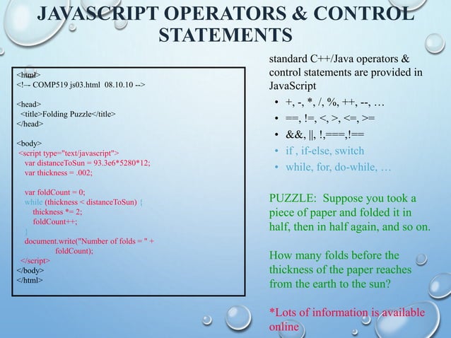 An Overview of HTML, CSS & Java Script | PPTX | Web Development | Internet