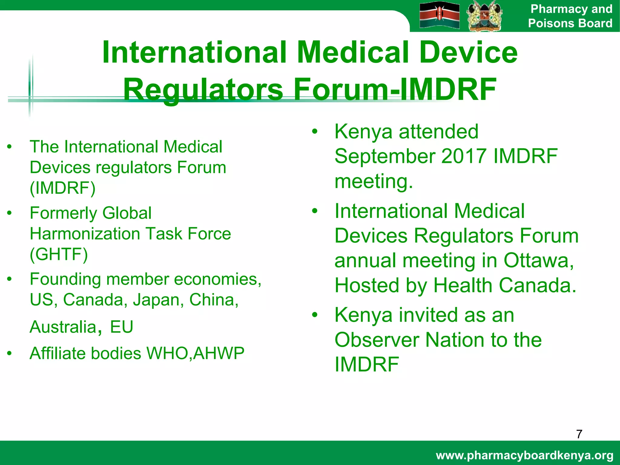 Overview of the regulatory system for medical devices in kenya | PDF