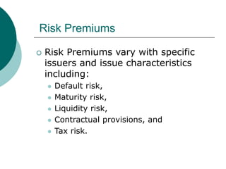 Maturity Risk Premium Definition Corporate Governance.ppt