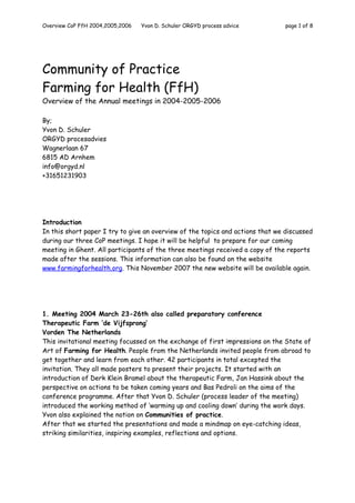 Overview of Farming for Health