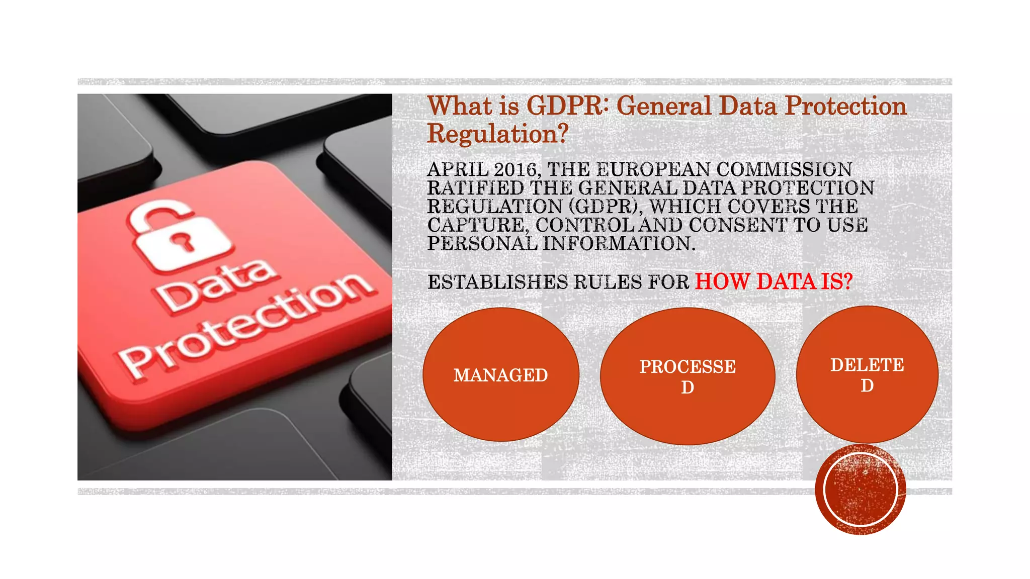 An Overview Of GDPR (General Data Protection Regulation) | PPT