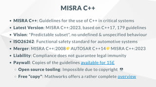 [Koln C++] Safer C++: 25 MISRA Rules Explored | PDF