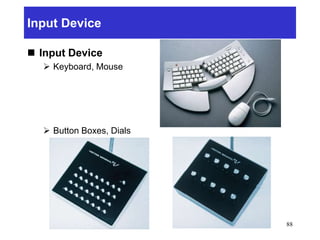 Input Device
 Input Device
 Keyboard, Mouse
 Button Boxes, Dials
88
 