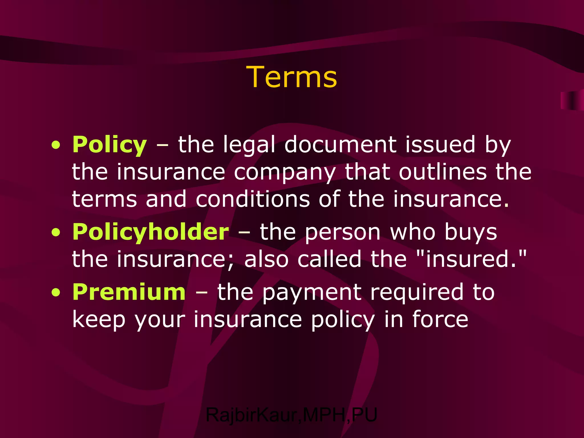 Health Insurance-An Overview | PPT