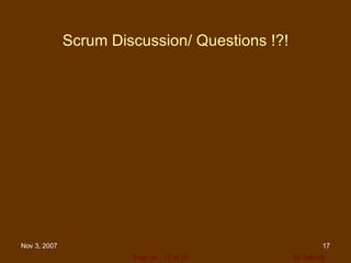Scrum Discussion/ Questions !?! 