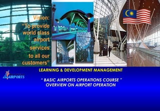 LEARNING & DEVELOPMENT MANAGEMENT  “ BASIC AIRPORTS OPERATIONS COURSE ” OVERVIEW ON AIRPORT OPERATION  