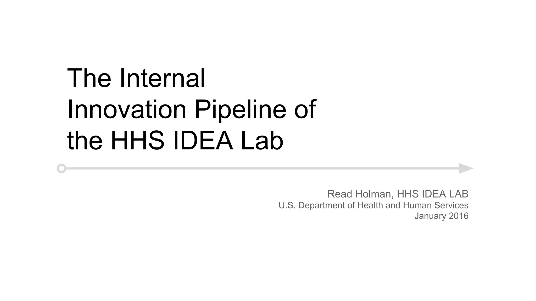 Overview The Internal Innovation Pipeline The HHS Idea Lab PPT