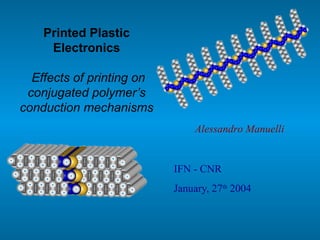 Printed Plastic
Electronics
Effects of printing on
conjugated polymer’s
conduction mechanisms
IFN - CNR
January, 27th
2004
Alessandro Manuelli
 