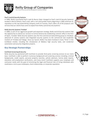 Reilly Security Overview of The Reilly Group of Companies, www.reilly-group.com