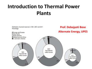Introduction to Thermal Power
Plants
Prof. Debajyoti Bose
Alternate Energy, UPES
 