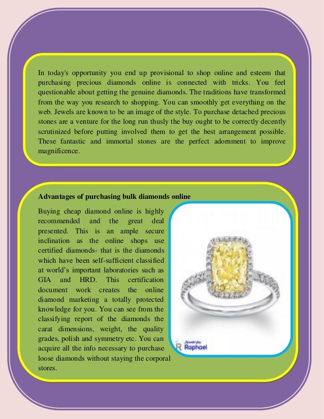 Buying Loose Diamonds As An Investment - The Benefits of Buying Loose Diamonds : Investing in diamonds has great potential.