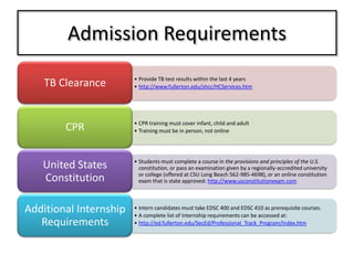 Admission Requirements