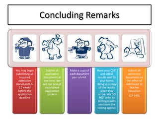 Admission Requirements