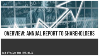 OVERVIEW: ANNUAL REPORT TO SHAREHOLDERS
