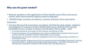  Capacitating One Health in Eastern and Southern Africa: An overview