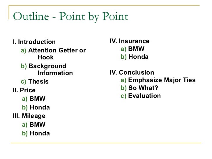 Compare and Contrast Essay: Topics, Outline, Examples | EssayPro point by point method outline