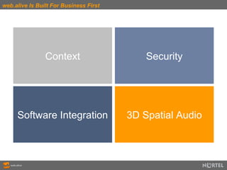web.alive Is Built For Business First Context Software Integration 3D Spatial Audio Security 