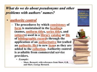 Overview of Descriptive Cataloging | PPTX