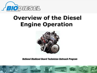 Overview of the Diesel
  Engine Operation




  National Biodiesel Board Technician Outreach Program
 