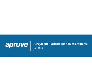 A Payment Platform for B2B eCommerce
July 2015
 