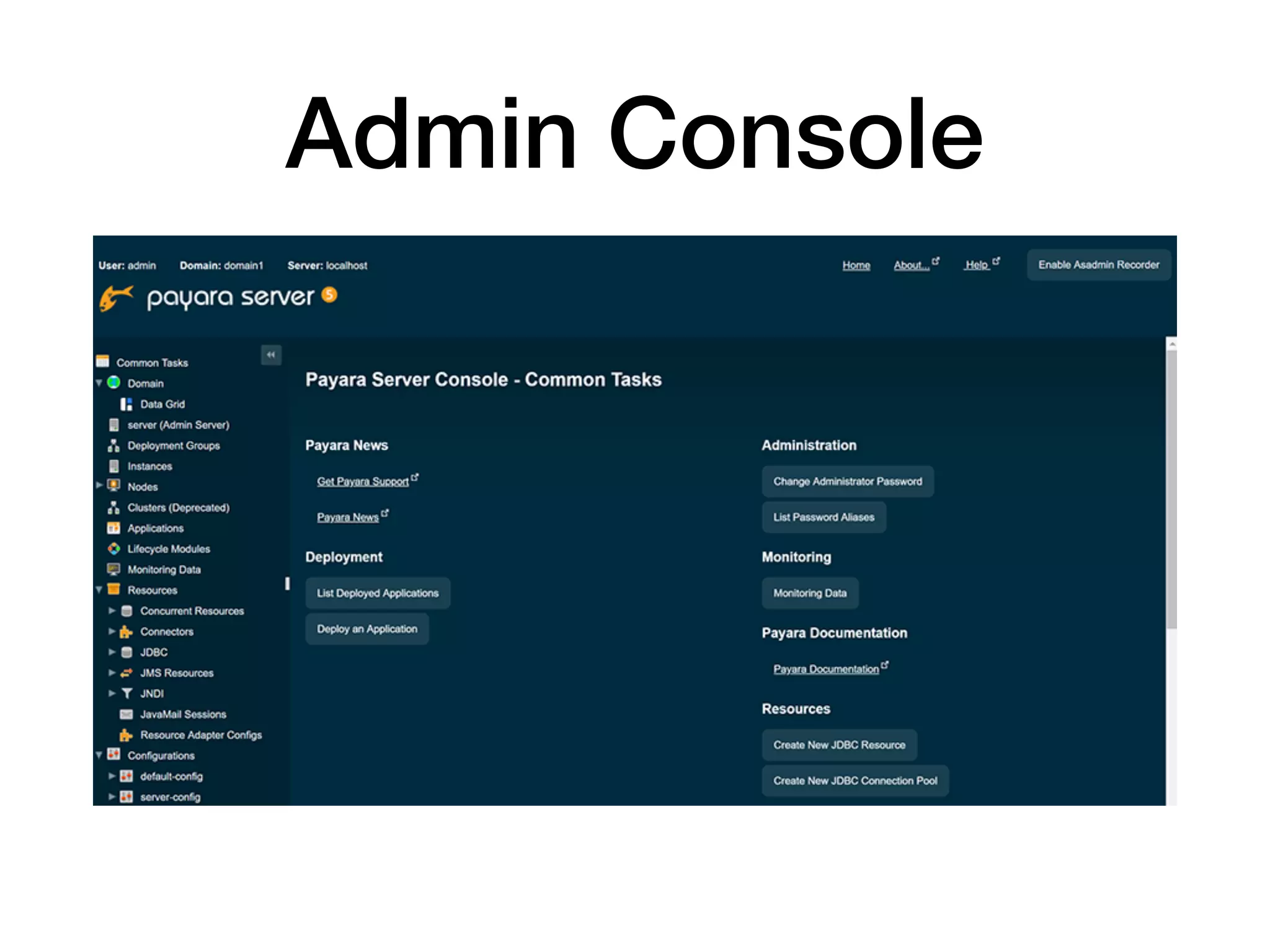 Admin Console
 