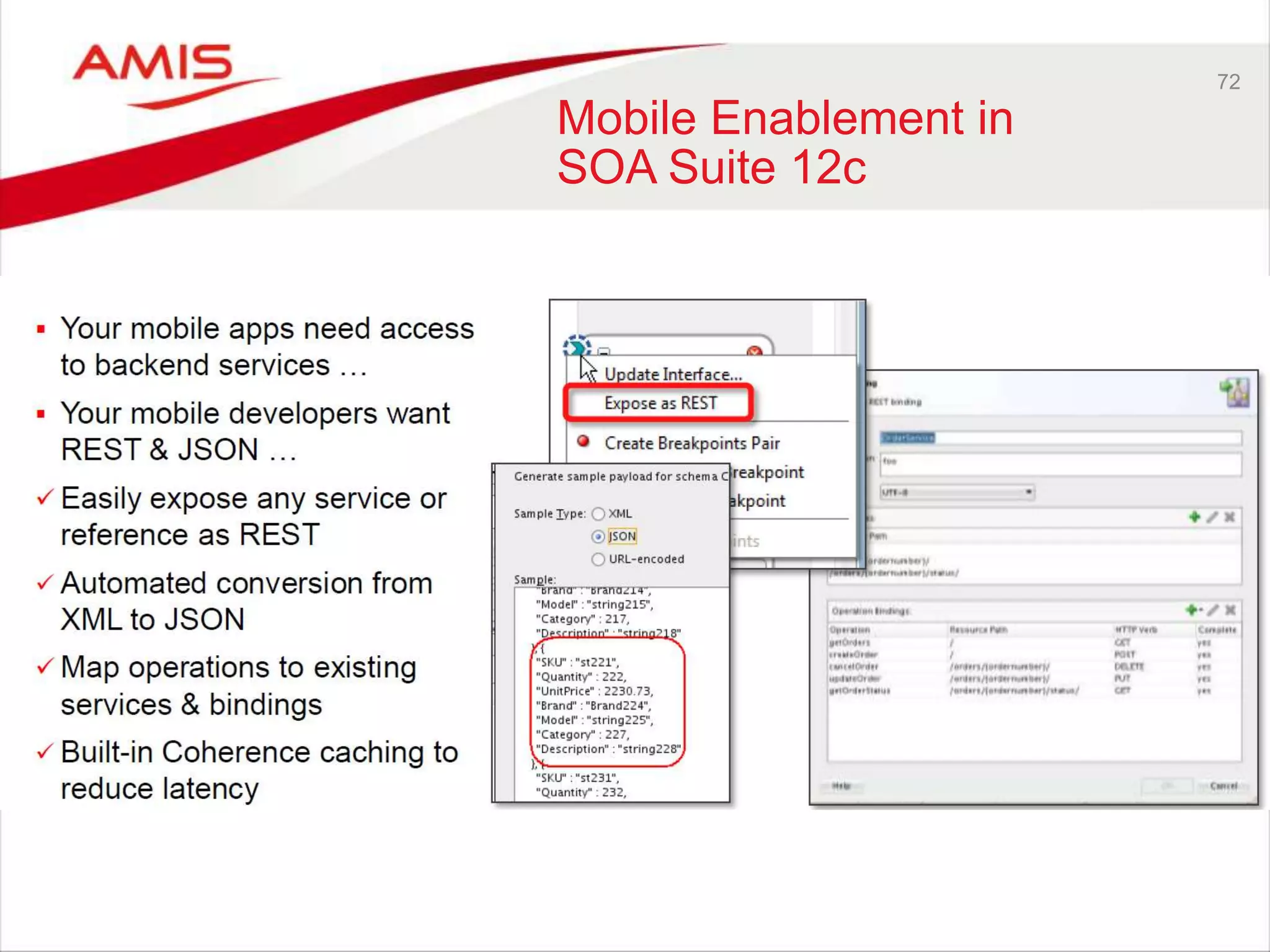 72
Mobile Enablement in
SOA Suite 12c
 