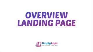 Overview landing page